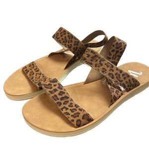 Very G Leopard Print Strappy Sandals - Brown/Tan